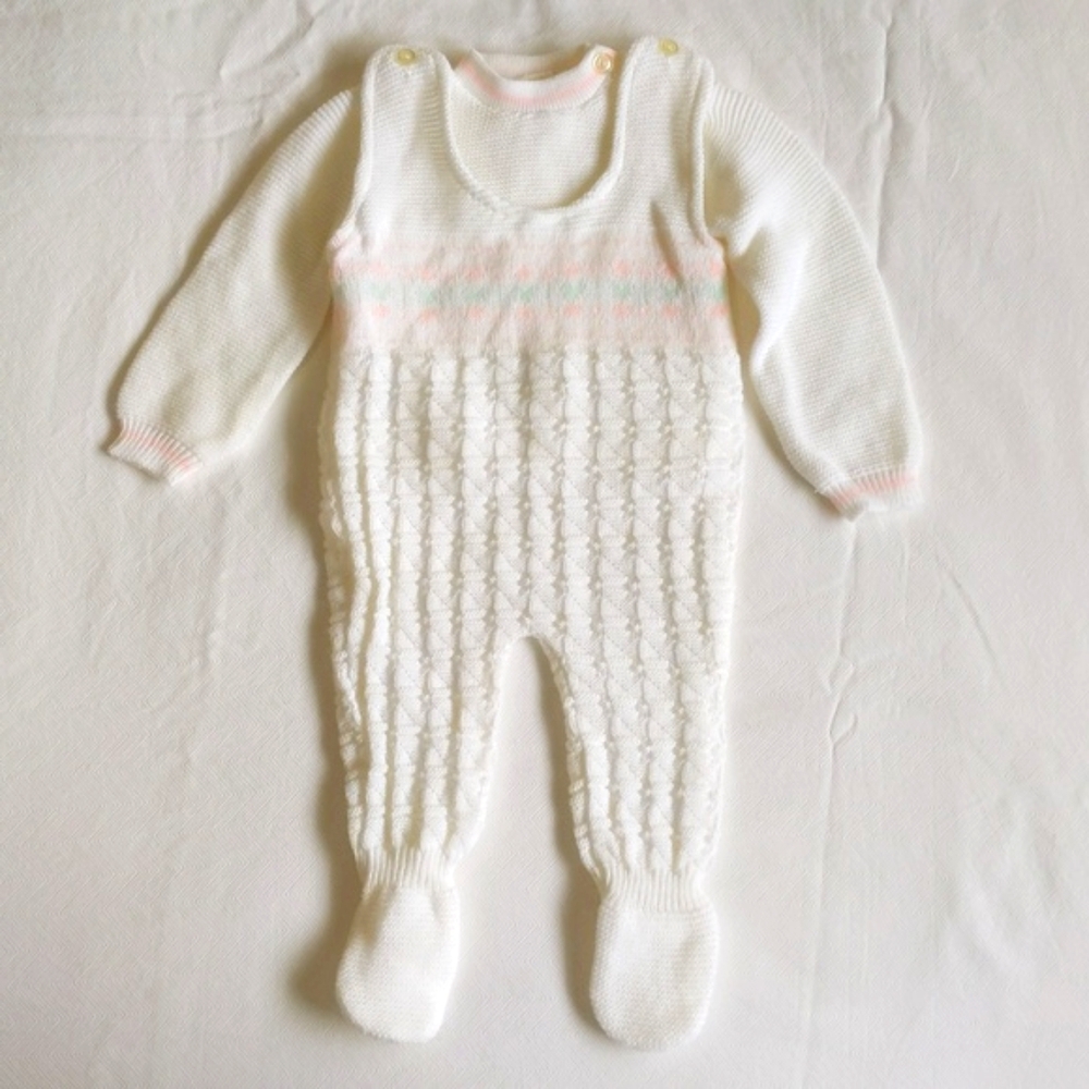 vintage Hudson's Bay acrylic knit matching sweater set 6-9 months baby girl